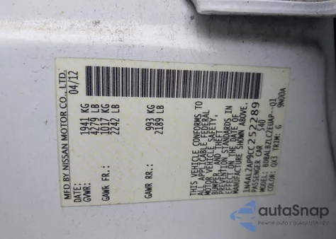 2012 Nissan Altima 2.5 S from USA, damaged, VIN 1N4AL2AP9CC252289